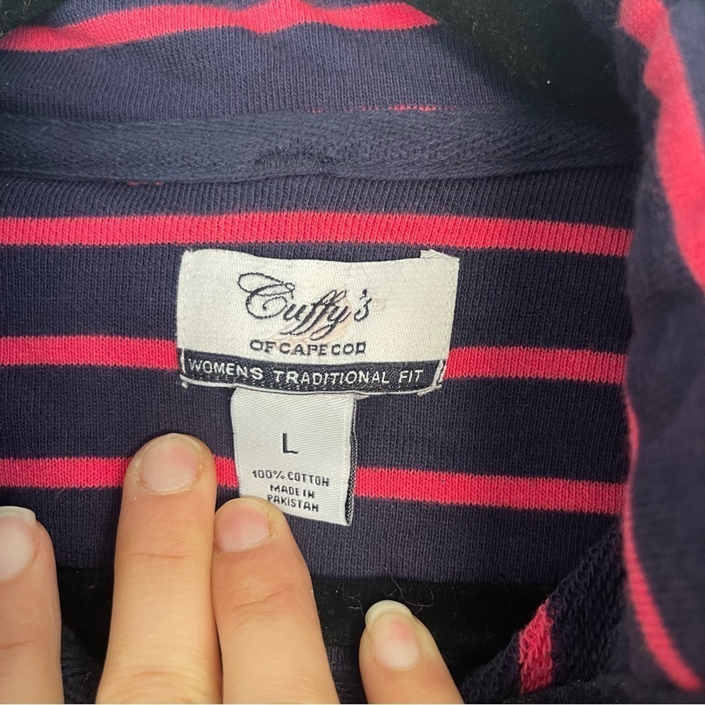 Cuffy’s of Cape Cod Pullover Nautical Striped Sweatshirt Long sleeve Sweater - Picture 6 of 10